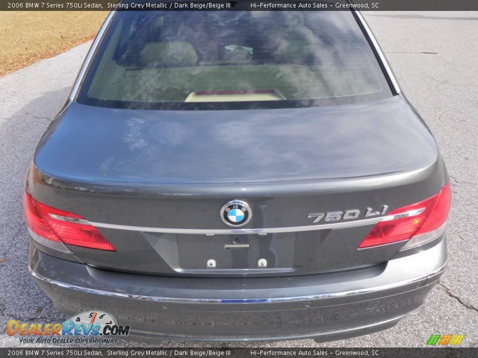 2006 BMW 7 Series 750Li Sedan Sterling Grey Metallic / Dark Beige/Beige III Photo #22
