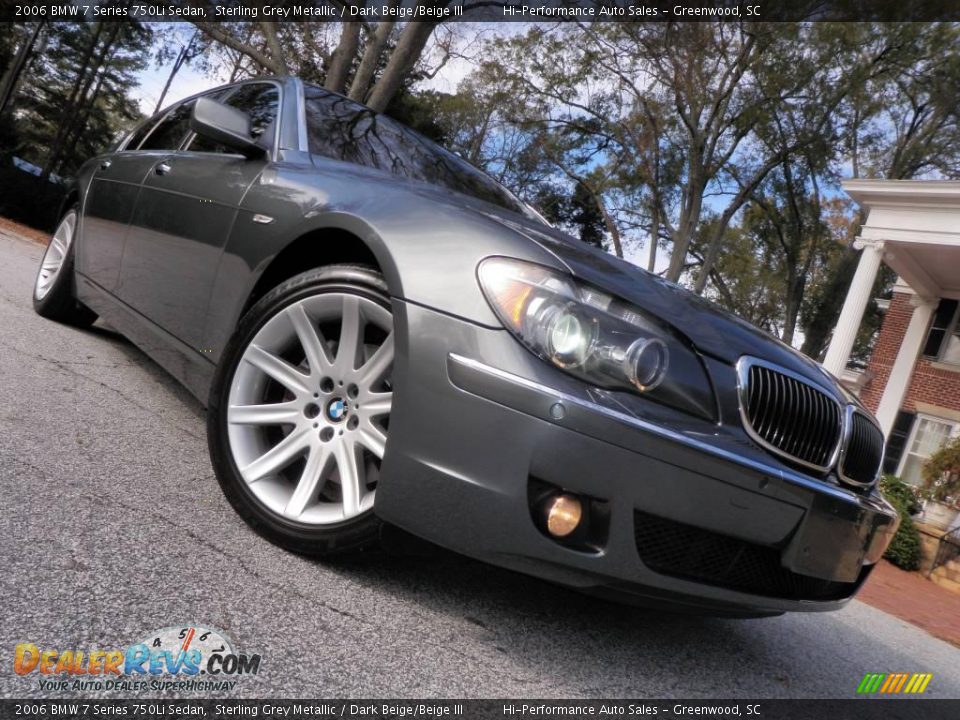 2006 BMW 7 Series 750Li Sedan Sterling Grey Metallic / Dark Beige/Beige III Photo #23