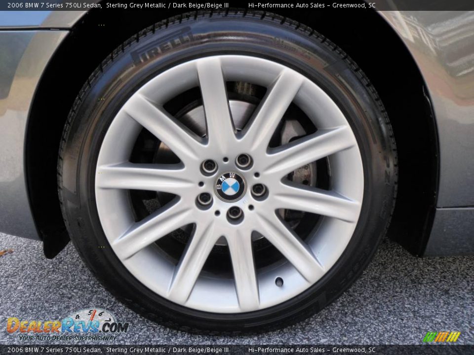 2006 BMW 7 Series 750Li Sedan Sterling Grey Metallic / Dark Beige/Beige III Photo #24