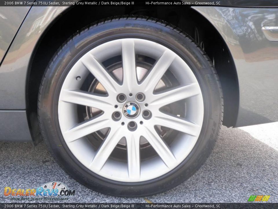 2006 BMW 7 Series 750Li Sedan Sterling Grey Metallic / Dark Beige/Beige III Photo #25