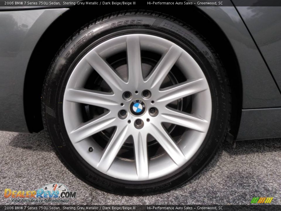 2006 BMW 7 Series 750Li Sedan Sterling Grey Metallic / Dark Beige/Beige III Photo #26