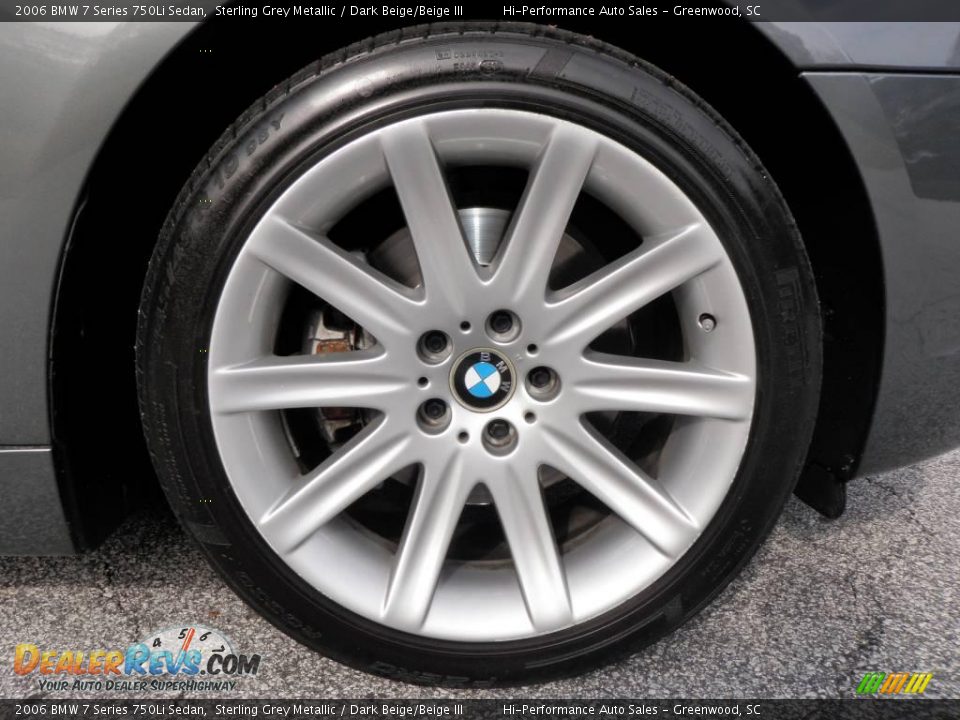 2006 BMW 7 Series 750Li Sedan Sterling Grey Metallic / Dark Beige/Beige III Photo #27