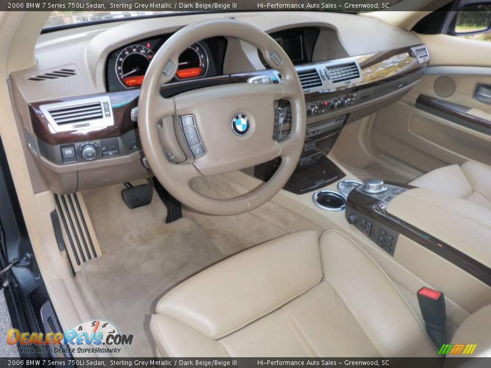 2006 BMW 7 Series 750Li Sedan Sterling Grey Metallic / Dark Beige/Beige III Photo #29
