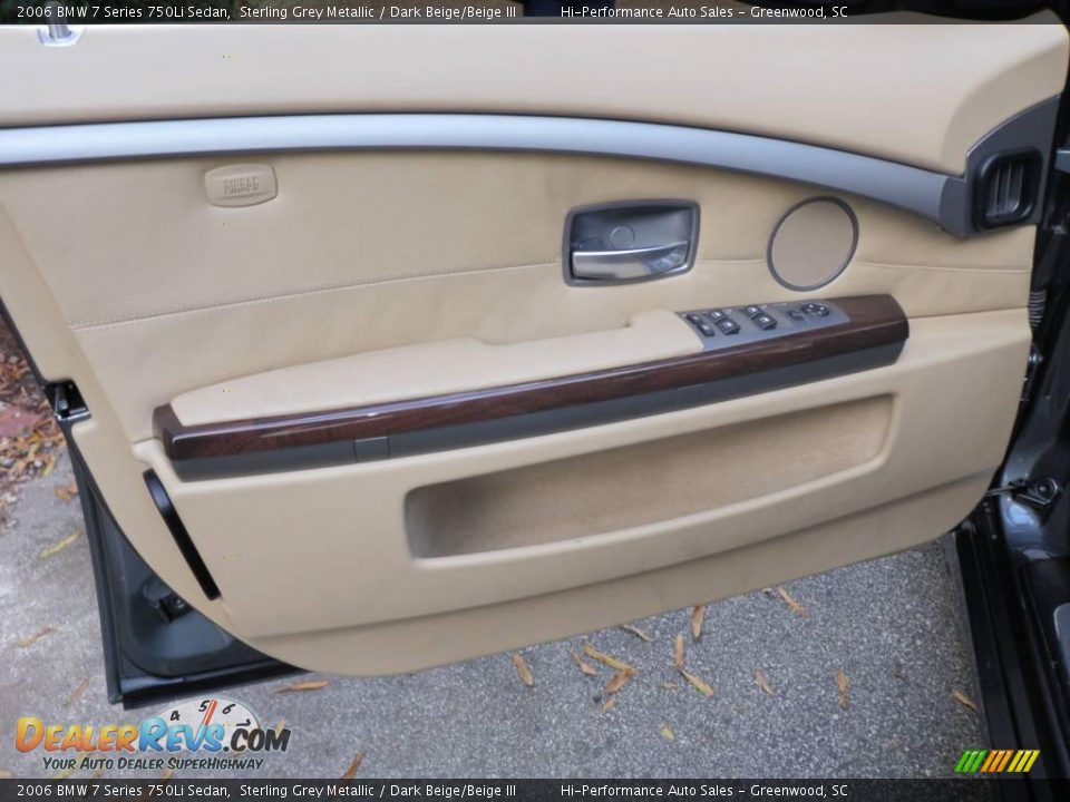 2006 BMW 7 Series 750Li Sedan Sterling Grey Metallic / Dark Beige/Beige III Photo #33