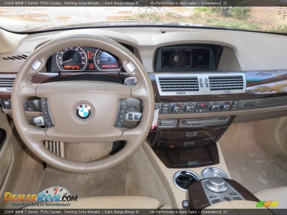 2006 BMW 7 Series 750Li Sedan Sterling Grey Metallic / Dark Beige/Beige III Photo #34