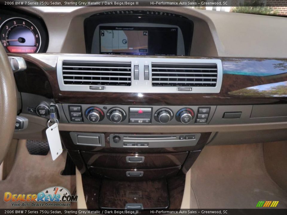 2006 BMW 7 Series 750Li Sedan Sterling Grey Metallic / Dark Beige/Beige III Photo #36