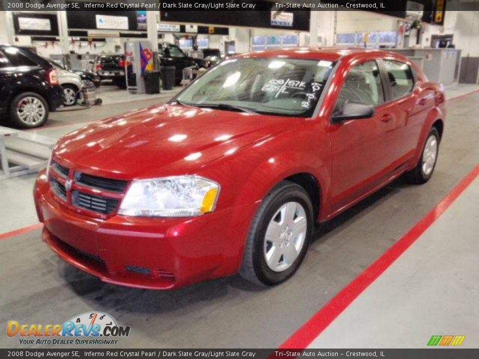 2008 Dodge Avenger SE Inferno Red Crystal Pearl / Dark Slate Gray/Light Slate Gray Photo #2