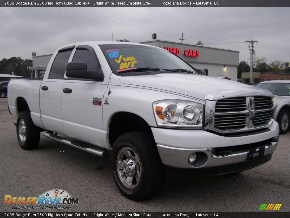 2008 Dodge Ram 2500 Big Horn Quad Cab 4x4 Bright White / Medium Slate Gray Photo #1