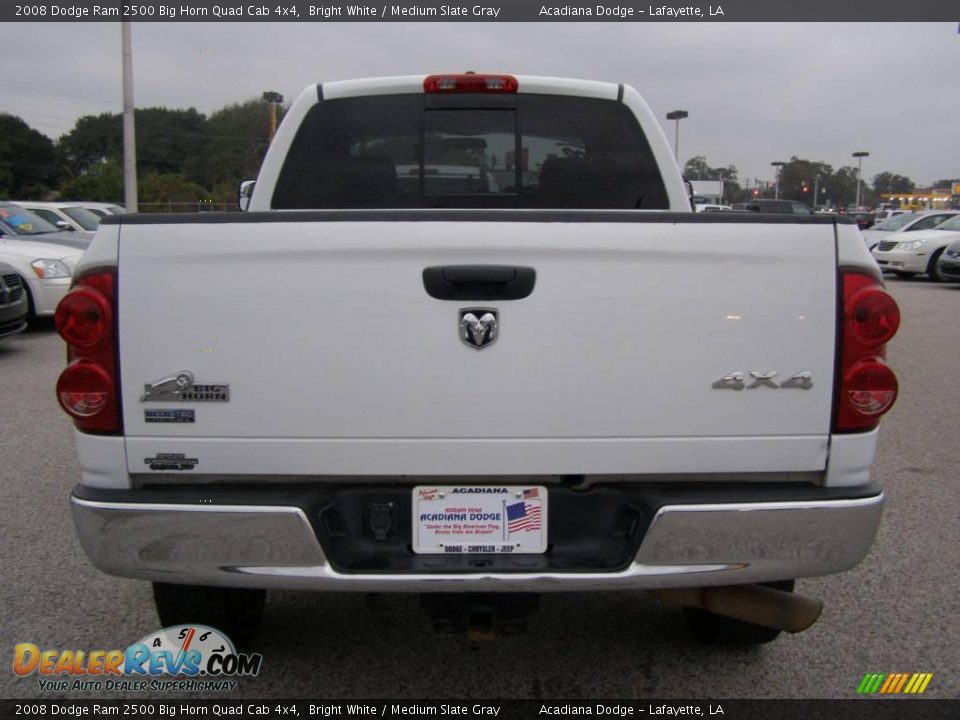 2008 Dodge Ram 2500 Big Horn Quad Cab 4x4 Bright White / Medium Slate Gray Photo #4