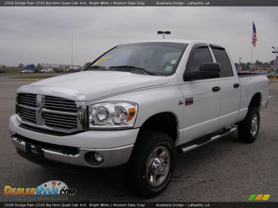 2008 Dodge Ram 2500 Big Horn Quad Cab 4x4 Bright White / Medium Slate Gray Photo #7