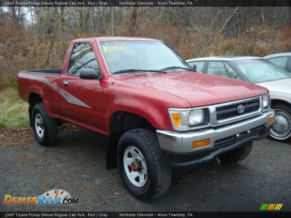 1993 Toyota Pickup Deluxe Regular Cab 4x4 Red / Gray Photo #1