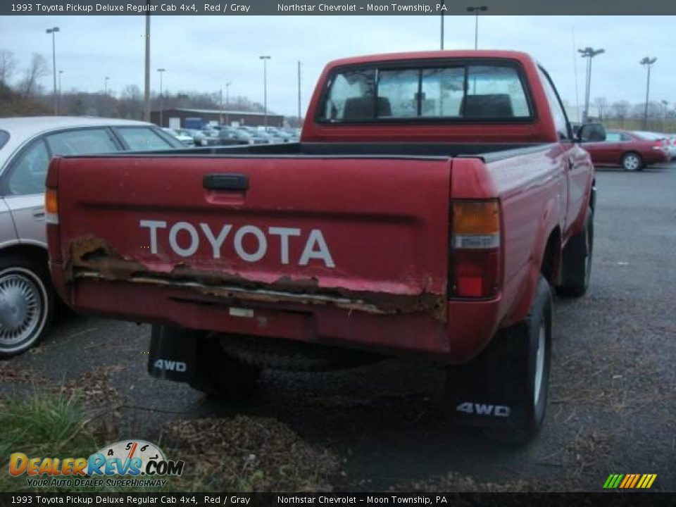 1993 Toyota Pickup Deluxe Regular Cab 4x4 Red / Gray Photo #2