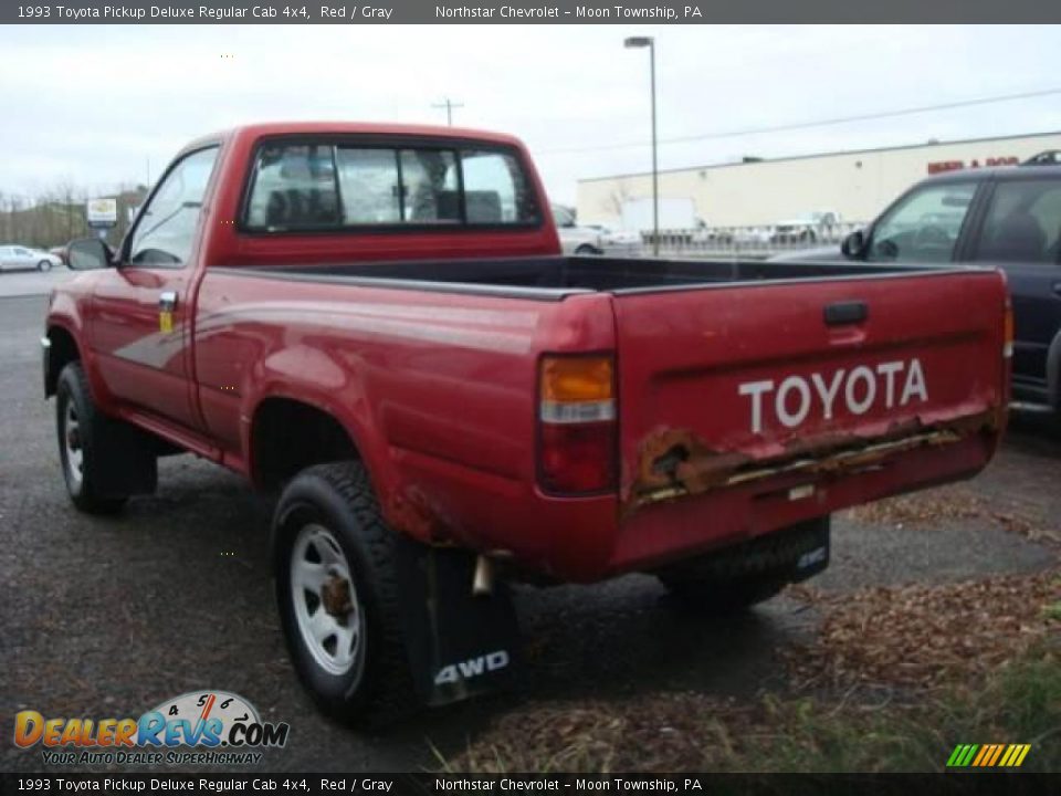 1993 Toyota Pickup Deluxe Regular Cab 4x4 Red / Gray Photo #4