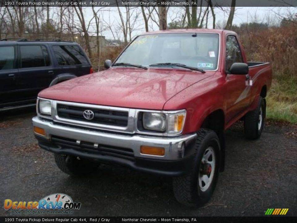 1993 Toyota Pickup Deluxe Regular Cab 4x4 Red / Gray Photo #5