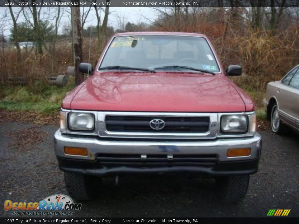 1993 Toyota Pickup Deluxe Regular Cab 4x4 Red / Gray Photo #6