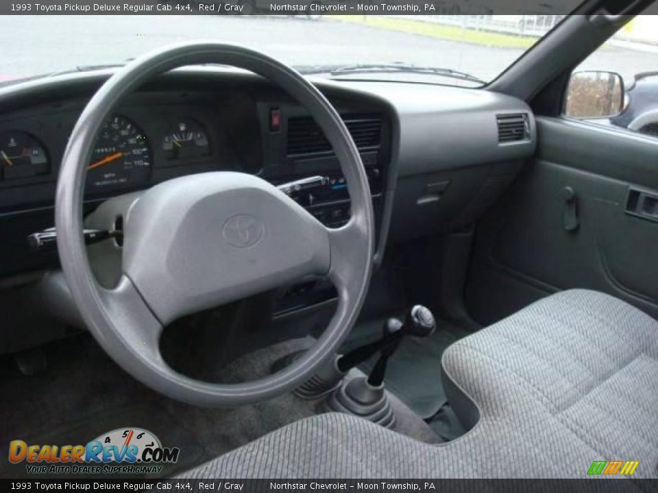 1993 Toyota Pickup Deluxe Regular Cab 4x4 Red / Gray Photo #10