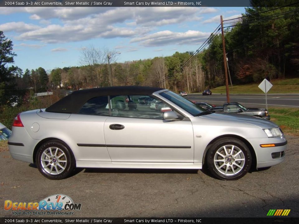 2004 Saab 9-3 Arc Convertible Silver Metallic / Slate Gray Photo #1
