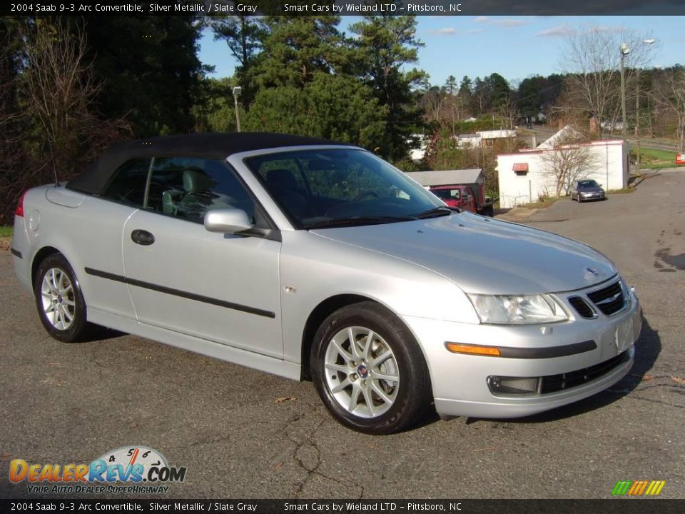 2004 Saab 9-3 Arc Convertible Silver Metallic / Slate Gray Photo #3