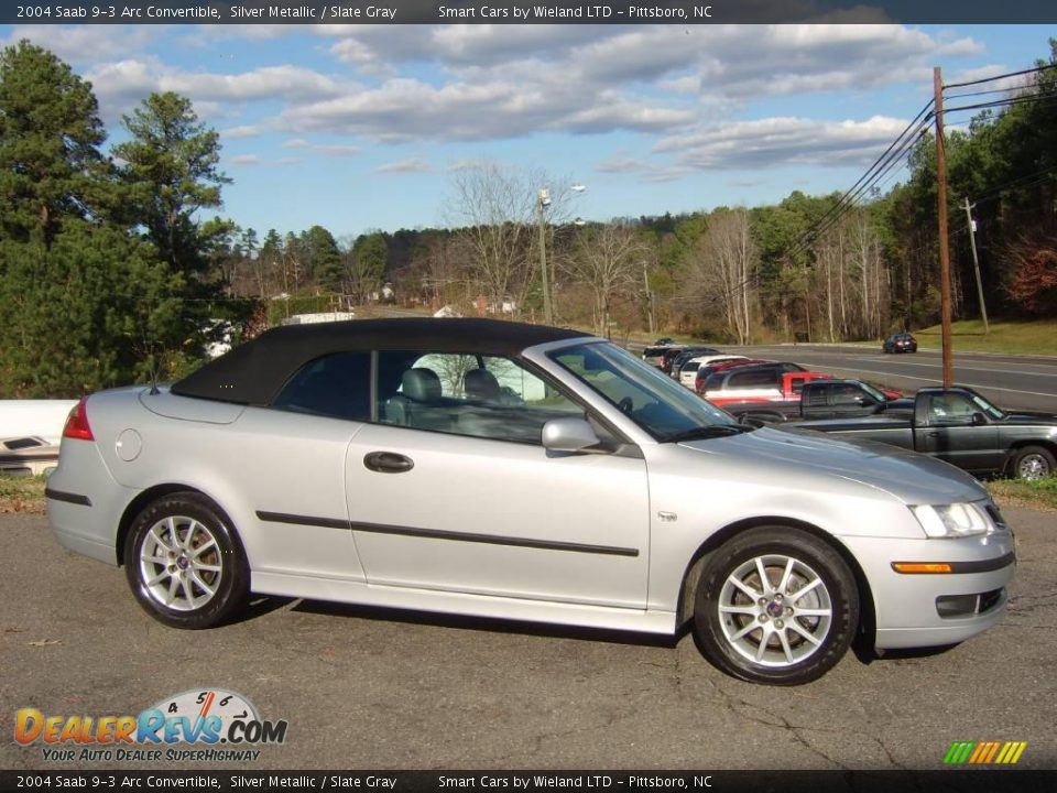 2004 Saab 9-3 Arc Convertible Silver Metallic / Slate Gray Photo #4