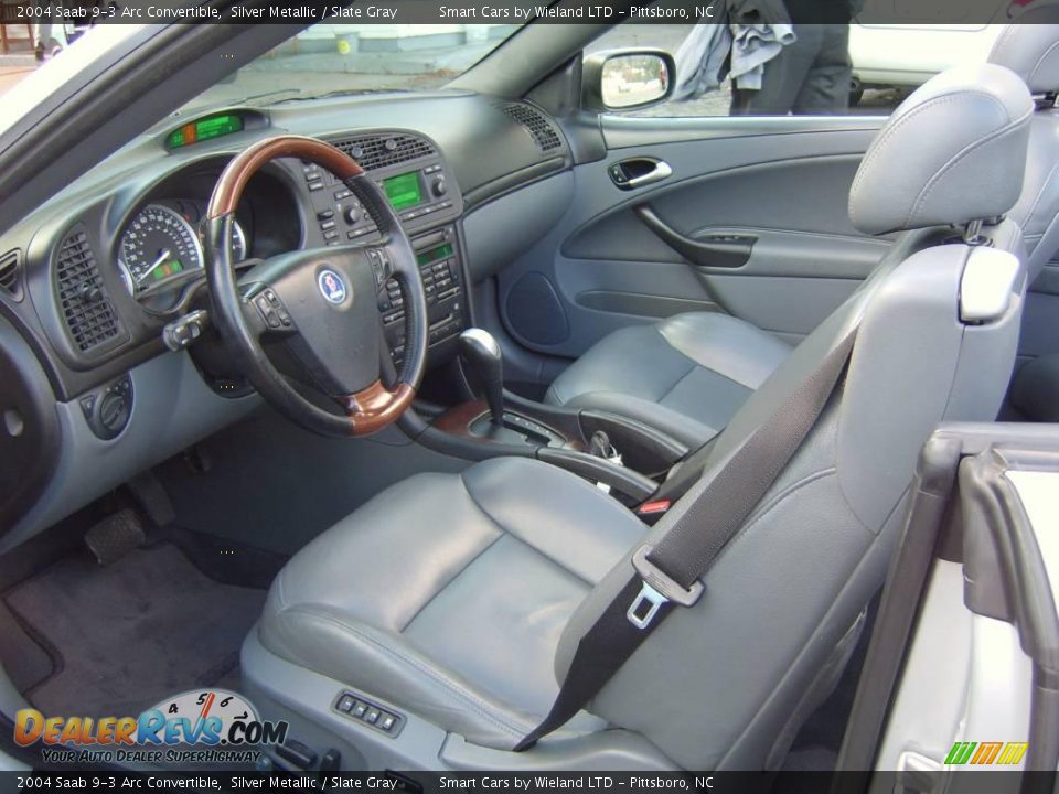 2004 Saab 9-3 Arc Convertible Silver Metallic / Slate Gray Photo #17