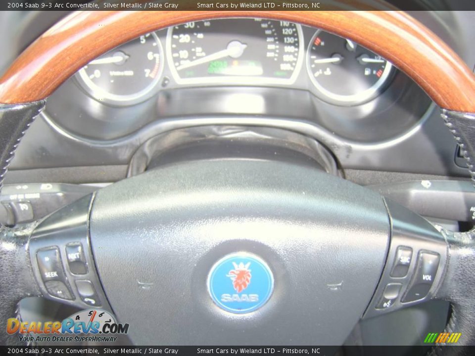 2004 Saab 9-3 Arc Convertible Silver Metallic / Slate Gray Photo #24