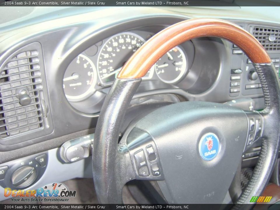 2004 Saab 9-3 Arc Convertible Silver Metallic / Slate Gray Photo #25
