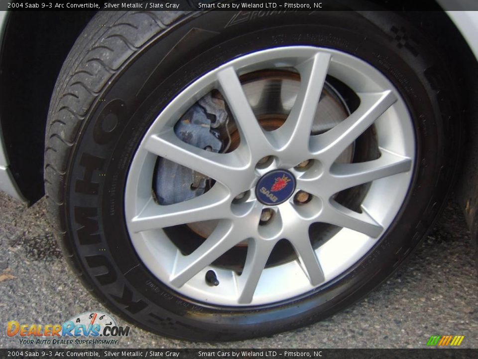 2004 Saab 9-3 Arc Convertible Silver Metallic / Slate Gray Photo #27