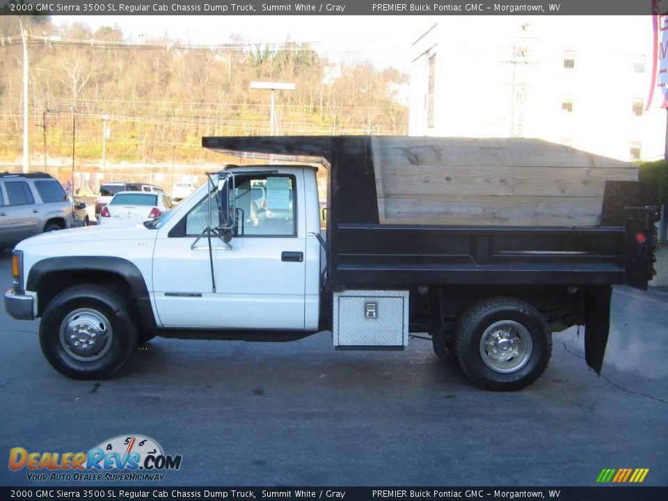 2000 GMC Sierra 3500 SL Regular Cab Chassis Dump Truck Summit White / Gray Photo #3