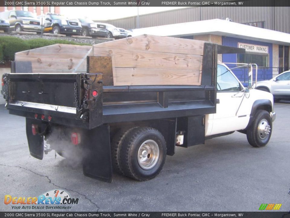 2000 GMC Sierra 3500 SL Regular Cab Chassis Dump Truck Summit White / Gray Photo #6