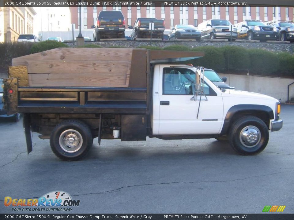 2000 GMC Sierra 3500 SL Regular Cab Chassis Dump Truck Summit White / Gray Photo #7