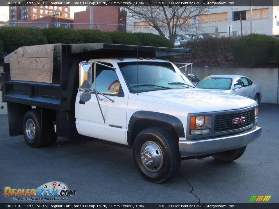 2000 GMC Sierra 3500 SL Regular Cab Chassis Dump Truck Summit White / Gray Photo #8