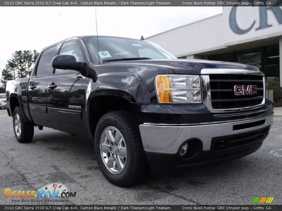 2010 GMC Sierra 1500 SLT Crew Cab 4x4 Carbon Black Metallic / Dark Titanium/Light Titanium Photo #2
