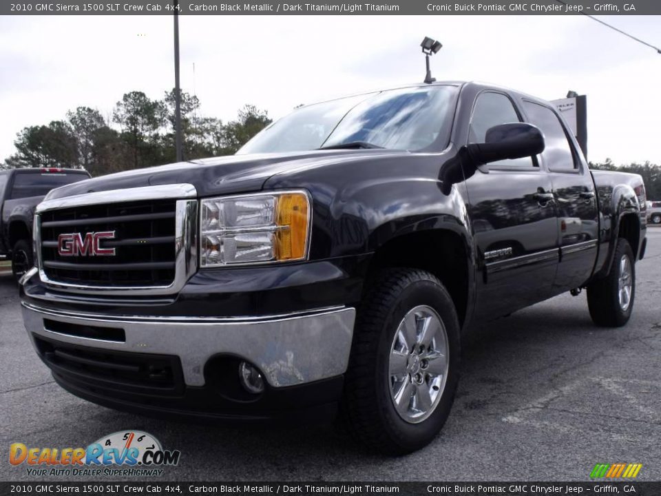 2010 GMC Sierra 1500 SLT Crew Cab 4x4 Carbon Black Metallic / Dark Titanium/Light Titanium Photo #4