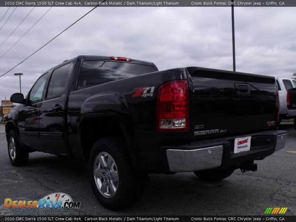 2010 GMC Sierra 1500 SLT Crew Cab 4x4 Carbon Black Metallic / Dark Titanium/Light Titanium Photo #6