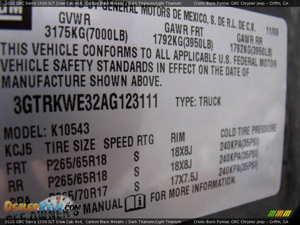 2010 GMC Sierra 1500 SLT Crew Cab 4x4 Carbon Black Metallic / Dark Titanium/Light Titanium Photo #25