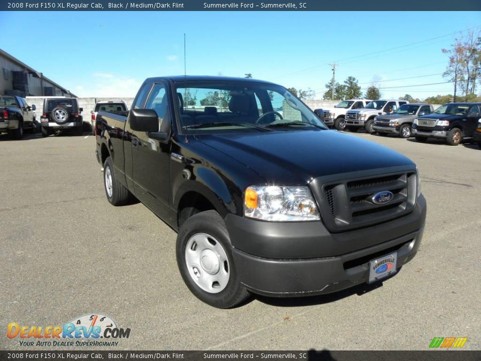 2008 Ford F150 XL Regular Cab Black / Medium/Dark Flint Photo #1