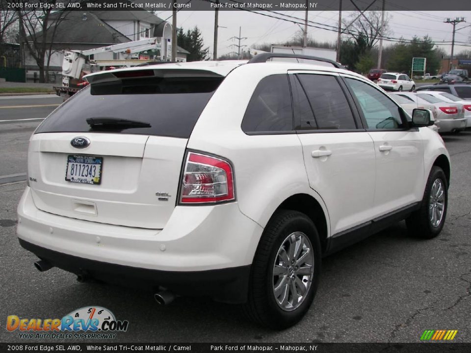 2008 Ford Edge SEL AWD White Sand Tri-Coat Metallic / Camel Photo #3