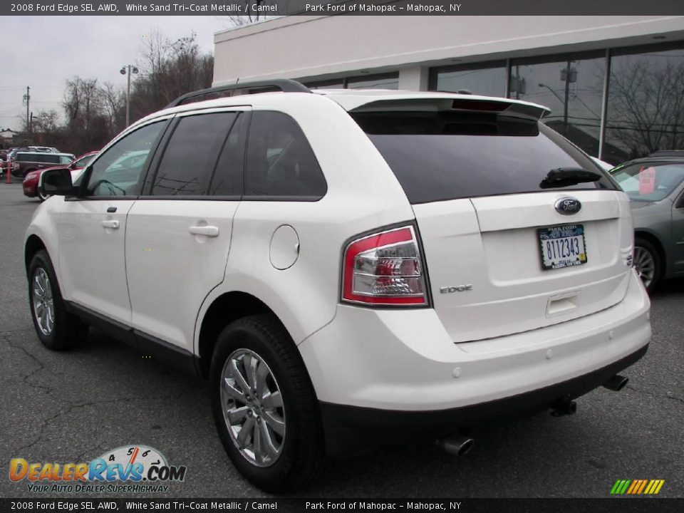 2008 Ford Edge SEL AWD White Sand Tri-Coat Metallic / Camel Photo #4