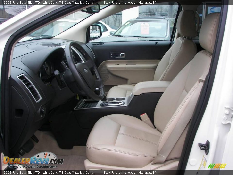 2008 Ford Edge SEL AWD White Sand Tri-Coat Metallic / Camel Photo #5