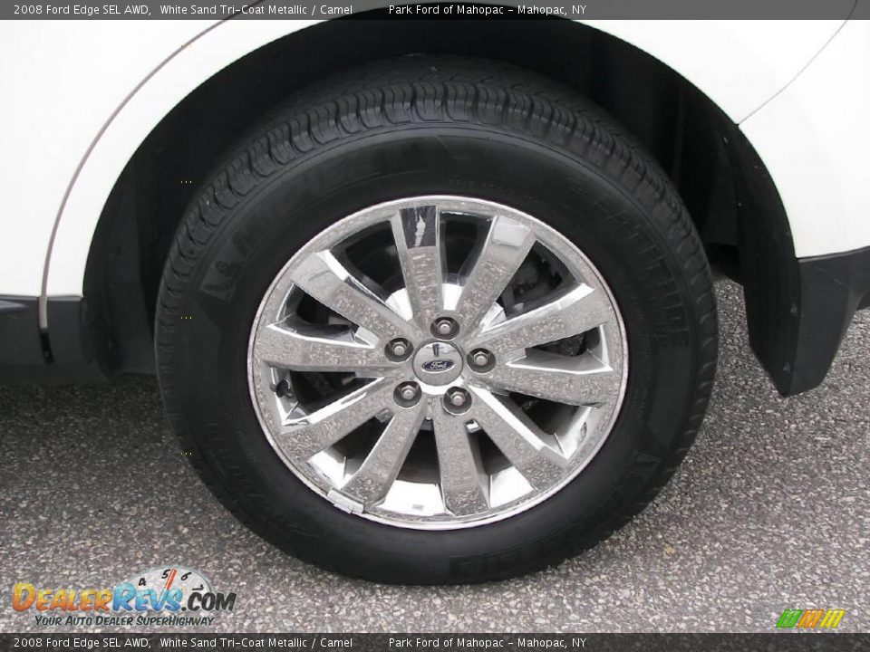2008 Ford Edge SEL AWD White Sand Tri-Coat Metallic / Camel Photo #9