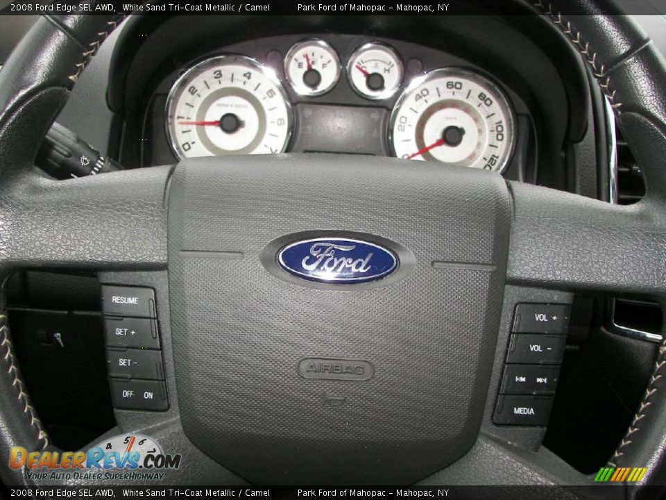 2008 Ford Edge SEL AWD White Sand Tri-Coat Metallic / Camel Photo #13