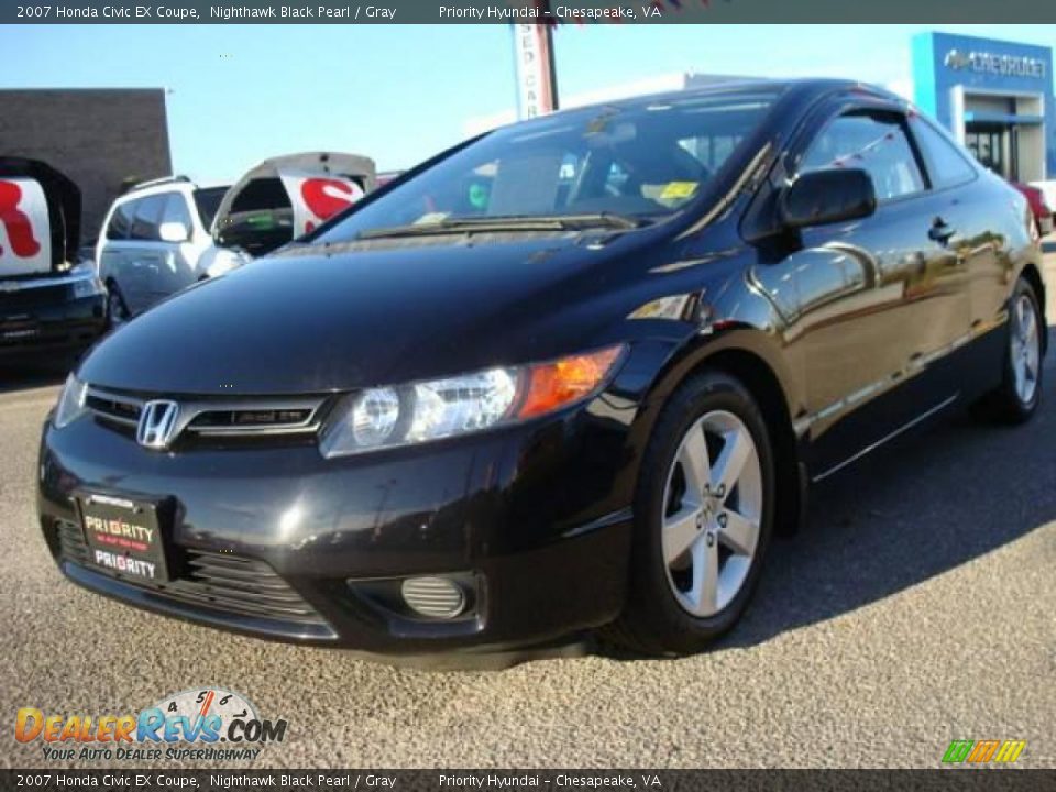 2007 Honda Civic EX Coupe Nighthawk Black Pearl / Gray Photo #1