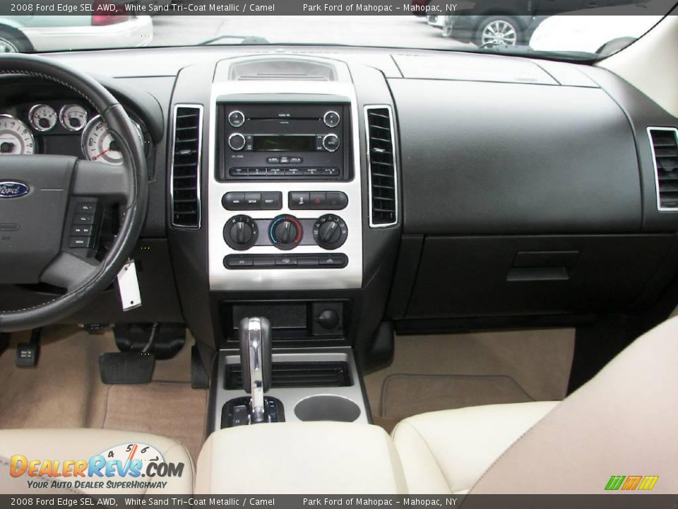 2008 Ford Edge SEL AWD White Sand Tri-Coat Metallic / Camel Photo #16