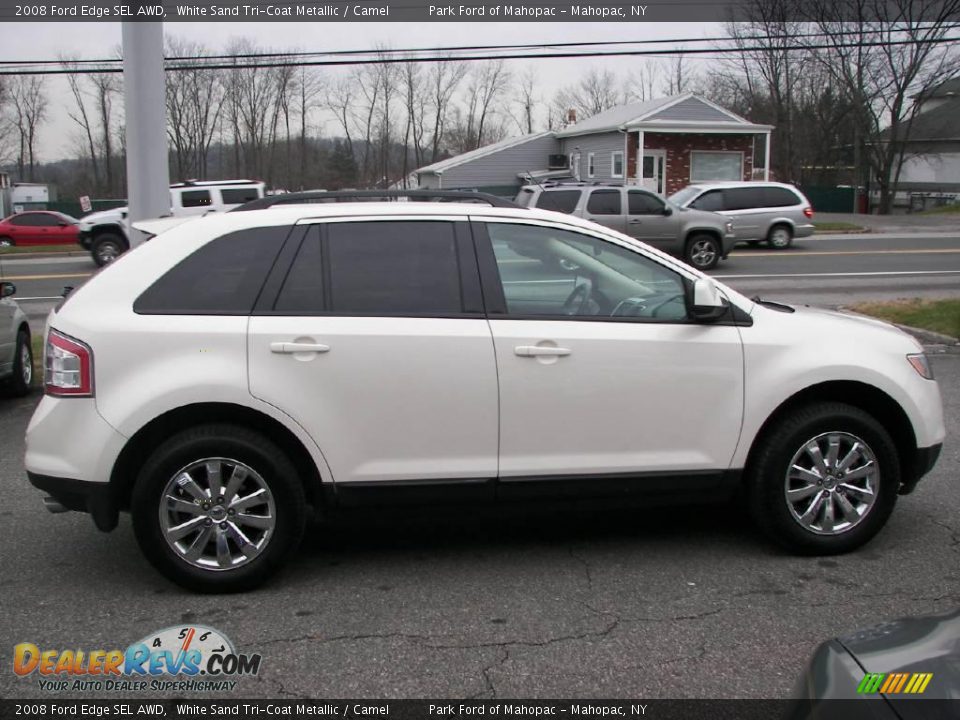 2008 Ford Edge SEL AWD White Sand Tri-Coat Metallic / Camel Photo #17