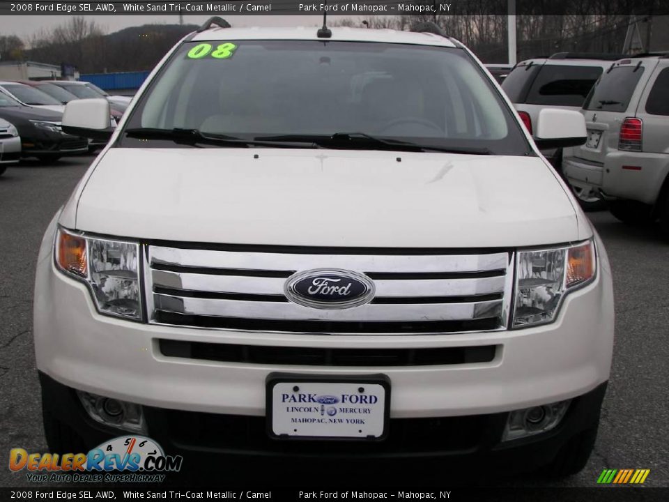 2008 Ford Edge SEL AWD White Sand Tri-Coat Metallic / Camel Photo #18