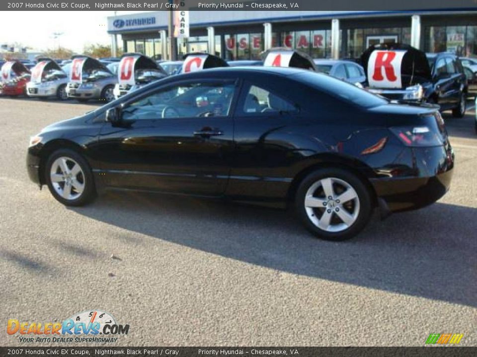 2007 Honda Civic EX Coupe Nighthawk Black Pearl / Gray Photo #4