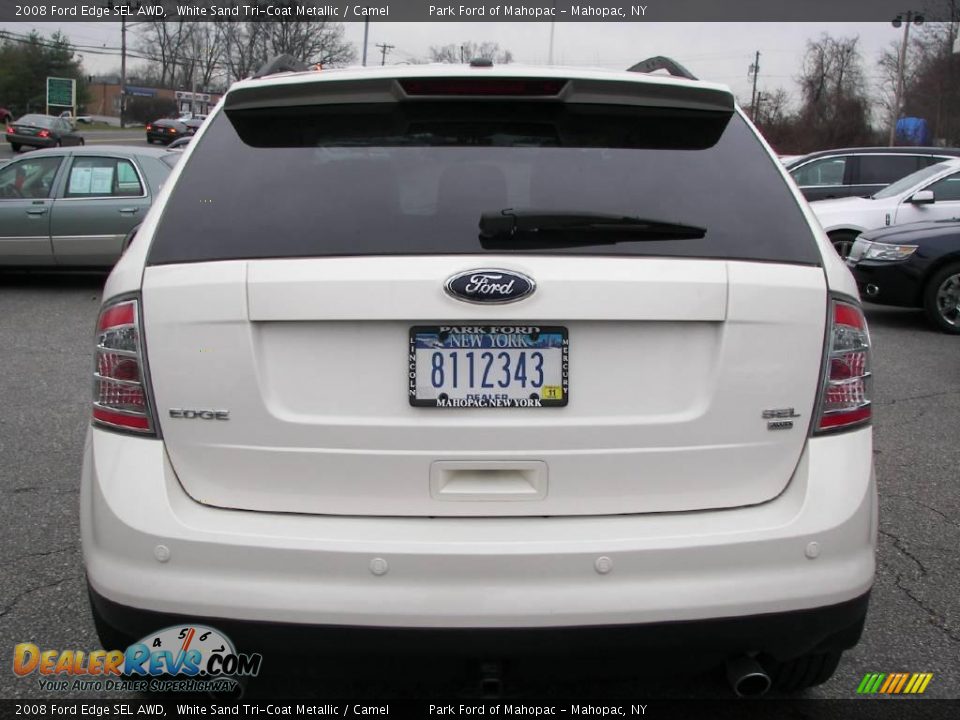2008 Ford Edge SEL AWD White Sand Tri-Coat Metallic / Camel Photo #19