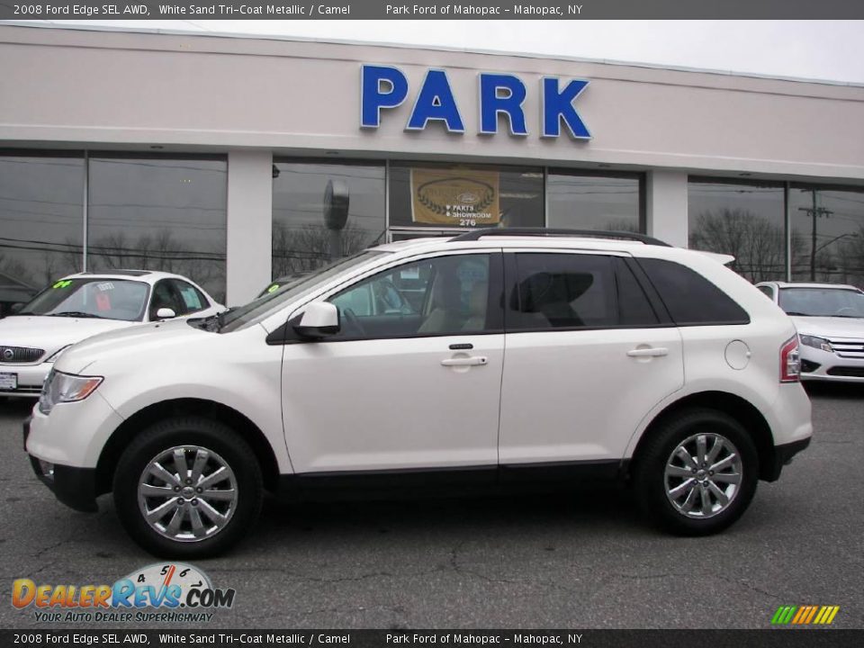 2008 Ford Edge SEL AWD White Sand Tri-Coat Metallic / Camel Photo #20