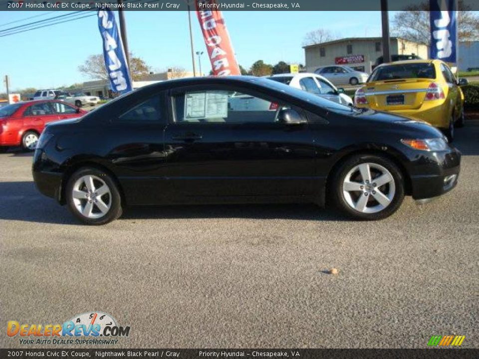 2007 Honda Civic EX Coupe Nighthawk Black Pearl / Gray Photo #6
