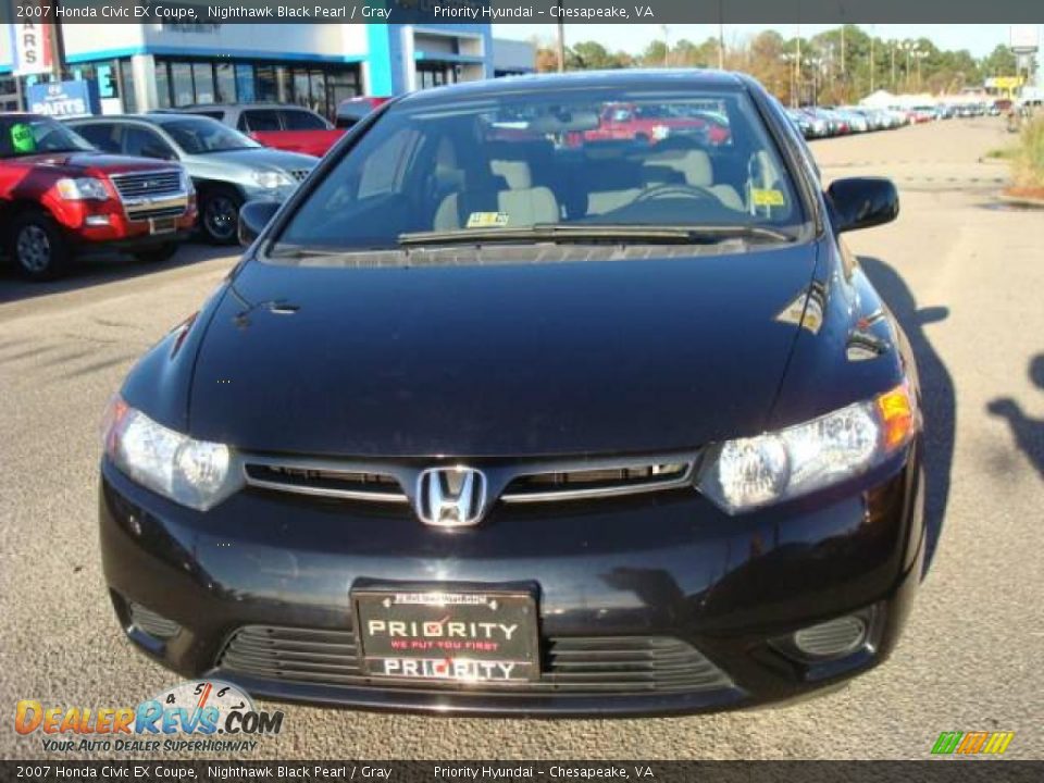 2007 Honda Civic EX Coupe Nighthawk Black Pearl / Gray Photo #8